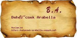 Behácsek Arabella névjegykártya